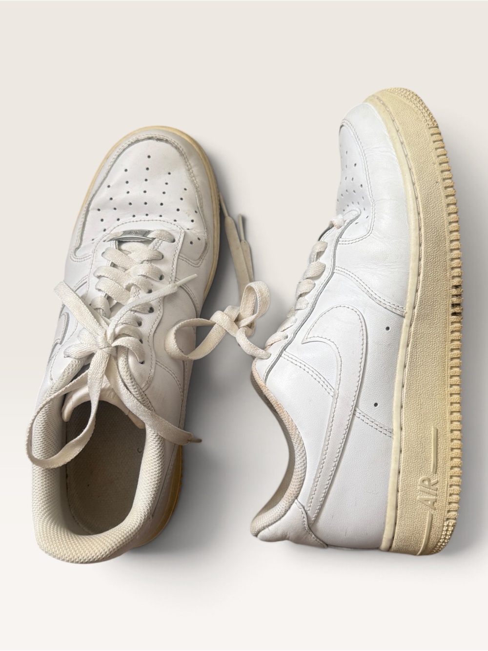 Nike Air Force One Women’s White Leather Sneakers, Size 10
